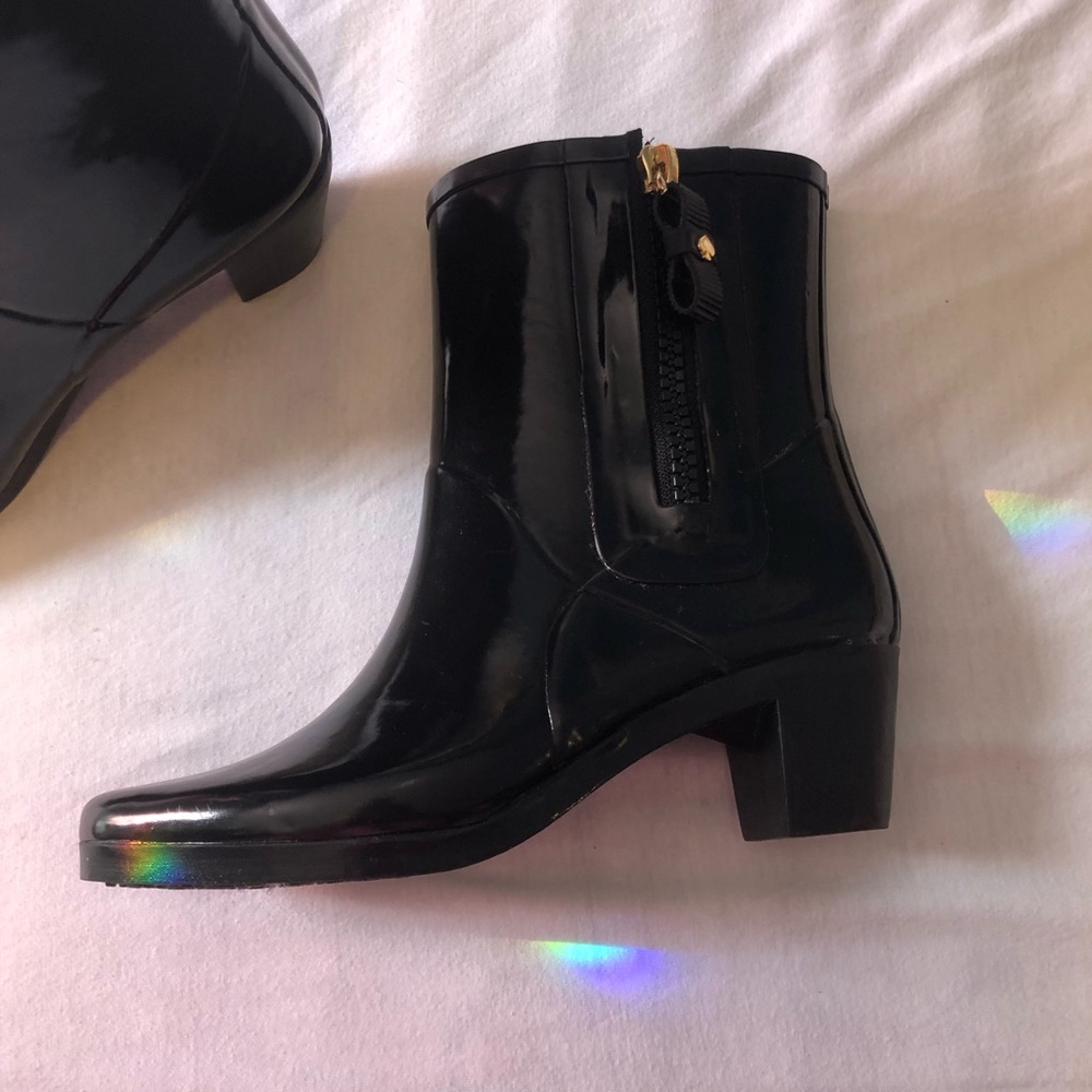 Kate Spade Black Heel Ankle Rain Boots - READ DESCRIPTION